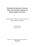 Master's thesis of Engineering: Predicting life expectancy of concrete septic tanks exposed to sulphate and biogenic sulphuric acid attack