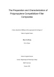 Master's thesis of Applied Science: Preparation and characterization of polypropylene-compatibilizer-filler composites