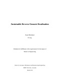 Master's thesis of Engineering: Sustainable reverse osmosis desalination