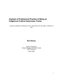 Master's thesis of Arts: Analysis of professional practice of being an Indigenous cultural awareness trainer