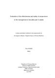 Master's thesis of Applied Science (Chinese Medicine): Evaluation of the effectiveness and safety of acupuncture in the management of shoulder pain in adults