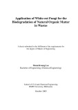 Master's thesis of Engineering: Application of white-rot fungi for the biodegradation of natural organic matter in wastes