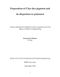 Master's thesis of Engineering: Preparation of Clay-dye pigment and its dispersion in polymers