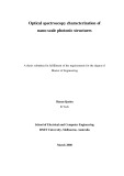 Master's thesis of Engineering: Optical spectroscopy characterization of nano-scale photonic structures