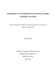 Master's thesis of Engineering: Investigation of laser deposited wear resistant coatings on railway axle steels