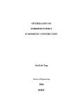 Master's thesis of Engineering: Optimisation of embodied energy in domestic construction