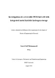 Master's thesis of Engineering: Investigation of a reversible PEM fuel cell with integrated metal-hydride hydrogen storage