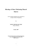 Master's thesis of Engineering: Rheology of shear thickening mineral slurries