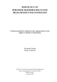 Master's thesis of Engineering: Rheology of peroxide modified recycled high density polyethylene