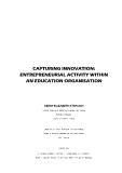 Master's thesis of Management (Education and Training): Capturing innovation: entrepreneurial activity within an education organisation