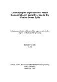 Master's thesis of Engineering: Quantifying the significance of faecal contamination in Yarra River due to dry weather sewer spills