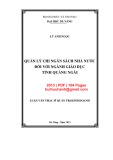 Luận văn Thạc sĩ Quản trị kinh doanh: Quản lý chi ngân sách nhà nước đối với ngành giáo dục tỉnh Quảng Ngãi