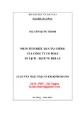 Luận văn Thạc sĩ Quản trị kinh doanh: Phân tích hiệu quả tài chính của Công ty cổ phần Du lịch - Dịch vụ Hội An