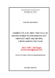 Luận văn Thạc sĩ Quản trị kinh doanh: Nghiên cứu cấu trúc vốn của các doanh nghiệp ngành khoáng sản niêm yết trên thị trường chứng khoán Việt Nam