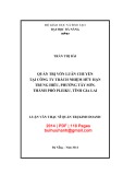 Luận văn Thạc sĩ Quản trị kinh doanh: Quản trị vốn luân chuyển tại Công ty trách nhiệm hữu hạn Trung Hiếu, phường Tây Sơn, thành phố Pleiku, tỉnh Gia Lai