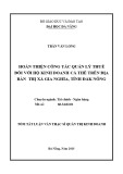 Tóm tắt luận văn Thạc sĩ Quản trị kinh doanh: Hoàn thiện công tác quản lý thuế đối với hộ kinh doanh cá thể trên địa bàn thị xã Gia Nghĩa, tỉnh Đăk Nông