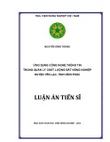 Luận án Tiến sĩ Quản lý đất đai: Ứng dụng công nghệ thông tin trong quản lý chất lượng đất nông nghiệp huyện Yên Lạc, tỉnh Vĩnh Phúc