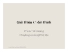 Bài giảng Trị liệu ngôn ngữ: Giới thiệu khiếm thính - Phạm Thùy Giang