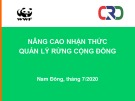 Bài giảng Nâng cao nhận thức quản lý rừng cộng đồng