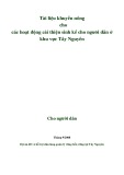 Tài liệu khuyến nông cho các hoạt động cải thiện sinh kế cho người dân ở khu vực Tây Nguyên