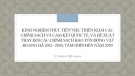 Kinh nghiệm thực tiễn việc triển khai các chính sách và cam kết quốc tế, và đề xuất thay đổi các chính sách bảo tồn động vật hoang dã 2021 - 2030, tầm nhìn đến năm 2050