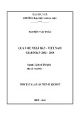 Tóm tắt Luận án Tiến sĩ Lịch sử: Quan hệ Nhật Bản - Việt Nam giai đoạn 2002-2018