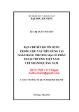 Luận văn Thạc sĩ Quản trị kinh doanh: Hạn chế rủi ro tín dụng trong cho vay tiêu dùng tại Ngân hàng thương mại cổ phần Ngoại thương Việt Nam, chi nhánh Quảng Nam