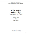 Toàn tập Văn kiện Đảng bộ tỉnh Hà Giang (2018-2020) - Tập 11