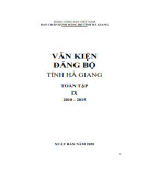 Toàn tập Văn kiện Đảng bộ tỉnh Hà Giang (2010-2015) - Tập 9