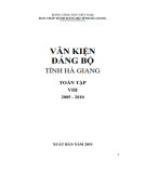 Toàn tập Văn kiện Đảng bộ tỉnh Hà Giang (2005-2010) - Tập 8