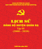 Ebook Lịch sử Đảng bộ huyện Quản Bạ (2000-2020): Phần 2 (Tập 3)