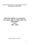 Ebook Truyền thống cách mạng của Đảng bộ và nhân dân xã Vĩnh Phúc (1945-2010) - Tập 1