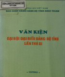 Văn kiện Đại hội Đại biểu Đảng bộ Tỉnh lần thứ XI