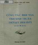 Ebook Công tác binh vận tỉnh Ninh Thuận thời kỳ 1954 - 1975: Phần 1