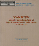 Văn kiện Đại hội Đại biểu Đảng bộ thị xã Phan Rang - Tháp Chàm lần thứ IX