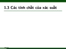 Bài giảng Xác suất thống kê và quy hoạch thực nghiệm: Chương 1.3 - Nguyễn Thị Thanh Hiền