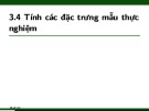 Bài giảng Xác suất thống kê và quy hoạch thực nghiệm: Chương 3.4 và 3.5 - Nguyễn Thị Thanh Hiền