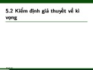 Bài giảng Xác suất thống kê và quy hoạch thực nghiệm: Chương 5.2 - Nguyễn Thị Thanh Hiền