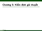 Bài giảng Xác suất thống kê và quy hoạch thực nghiệm: Chương 5.1 - Nguyễn Thị Thanh Hiền