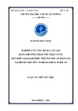 Luận án Tiến sĩ Y học: Nghiên cứu ứng dụng cắt gan bằng phương pháp Tôn Thất Tùng kết hợp Takasaki điều trị ung thư tế bào gan tại Bệnh viện Hữu nghị Đa khoa Nghệ An