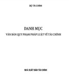 Tài chính và danh mục văn bản quy phạm pháp luật: Phần 2