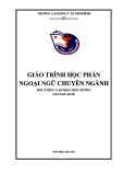 Giáo trình Ngoại ngữ chuyên ngành (Đối tượng: Cao đẳng Điều dưỡng) - Trường CĐ Y tế Ninh Bình