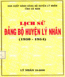 Ebook Lịch sử Đảng bộ huyện Lý Nhân (1930-1954): Phần 2