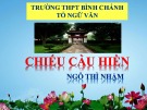 Bài giảng Ngữ văn lớp 11: Chiếu cầu hiền - Trường THPT Bình Chánh