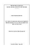 Tóm tắt Luận án Tiến sĩ Kinh tế: Các nhân tố ảnh hưởng đến quyết định duy trì khách hàng tại các công ty kiểm toán độc lập Việt Nam