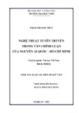 Tóm tắt Luận án Tiến sĩ Ngữ văn: Nghệ thuật tuyên truyền trong văn chính luận của Nguyễn Ái Quốc - Hồ Chí Minh