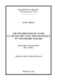 Tóm tắt Luận án Tiến sĩ Lịch sử: Chuyển biến kinh tế, xã hội của huyện Như Xuân, tỉnh Thanh Hoá từ năm 1996 đến năm 2018