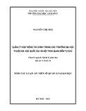 Tóm tắt Luận án Tiến sĩ Quản lý giáo dục: Quản lý hoạt động tài chính trong các trường đại học thuộc Đại học Quốc gia Hà Nội theo quan điểm tự chủ