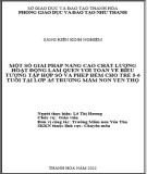 Sáng kiến kinh nghiệm Mầm non: Một số giải pháp nâng cao chất lượng hoạt động làm quen với toán về biểu tượng tập hợp số và phép đếm cho trẻ 5 - 6 tuổi tại Lớp A5 trường mầm non Yên Thọ