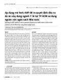 Áp dụng mô hình AHP để ra quyết định đầu tư dự án xây dựng ngành Y tế tại TP.HCM sử dụng nguồn vốn ngân sách Nhà nước